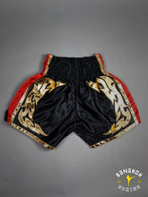 Load image into Gallery viewer, Bangkok Boxing Authentic Muay Thai Trunks - Black/Red/Gold