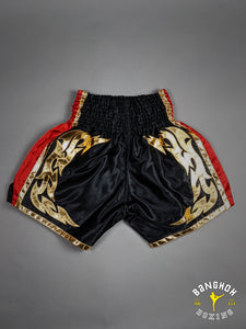 Bangkok Boxing Authentic Muay Thai Trunks - Black/Red/Gold