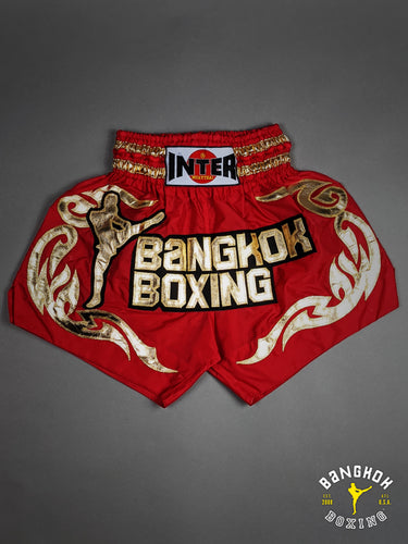 Bangkok Boxing Authentic Muay Thai Trunks - Red/Gold